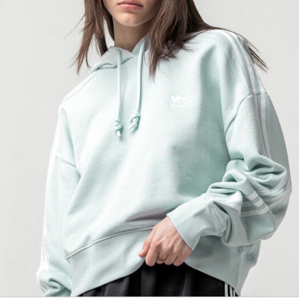 BNWOT adidas cropped fleece mint hoodie